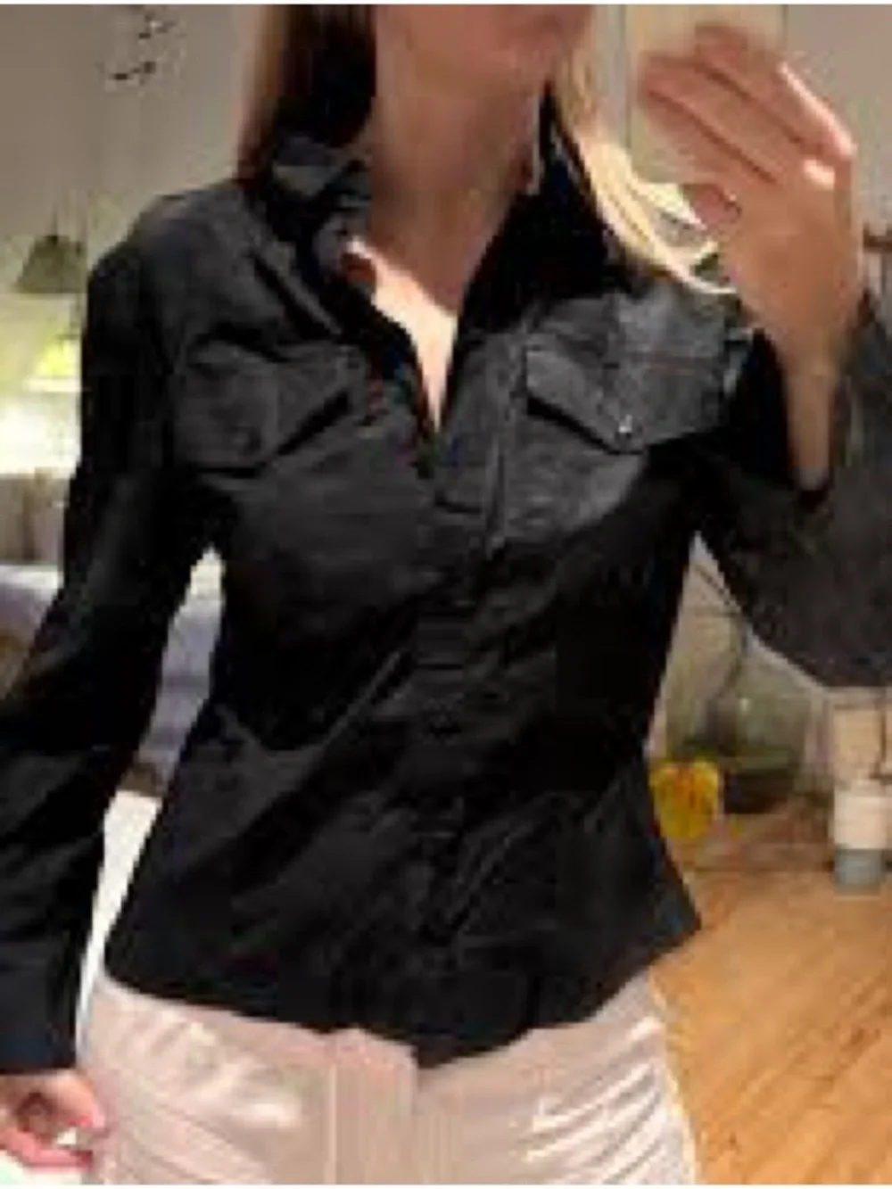 Women's Black Button-Front Jacket by H&M Divided NWOT Size 4 - Picture 1 of 5